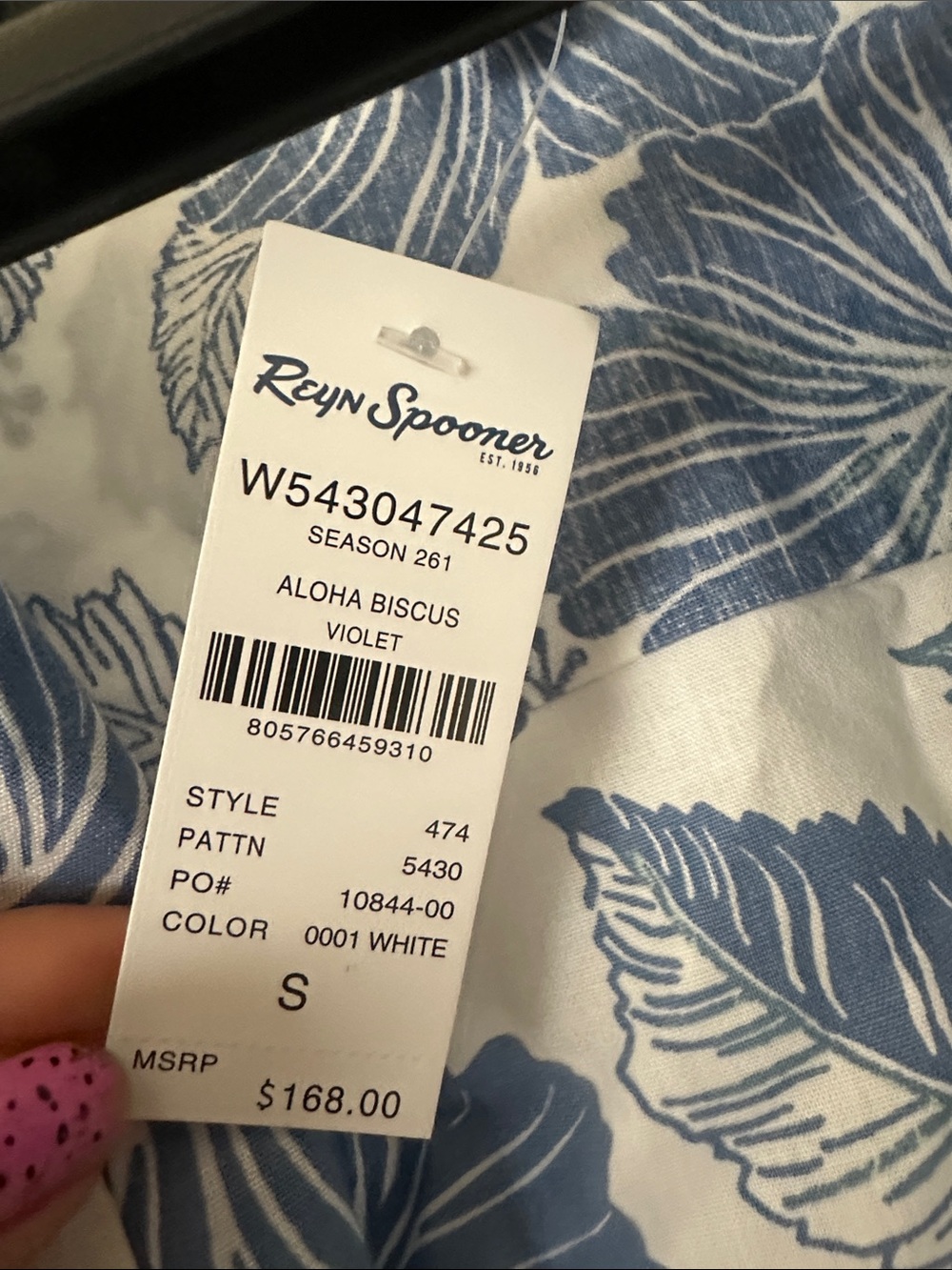 reyn spooner White and Blue Floral Tie-Waist Midi Dress - Picture 2 of 5